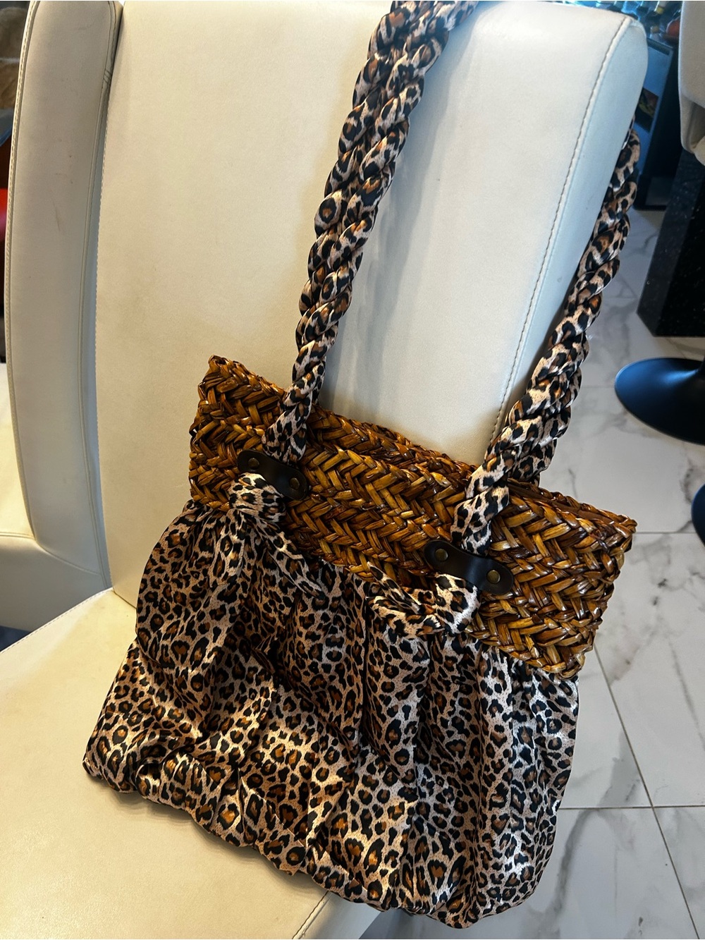 Cappelli Straworld Leopard Print/Rattan NWOT